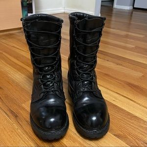 Vibram Field Boots / Military / Combat Black Lace Up Streetwear Unisex